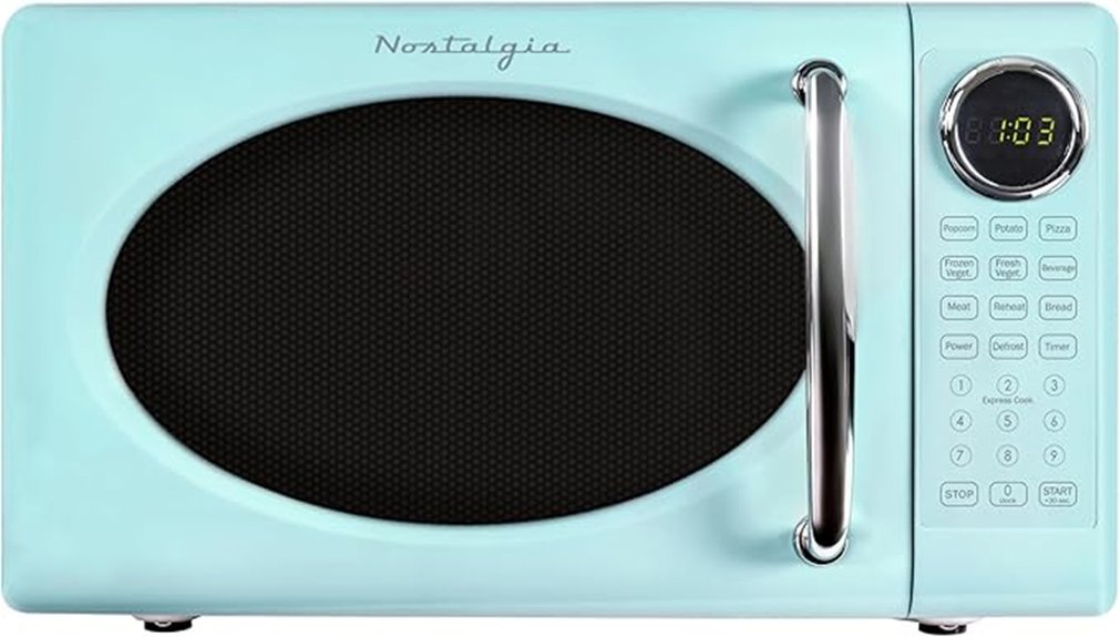 aqua retro microwave oven