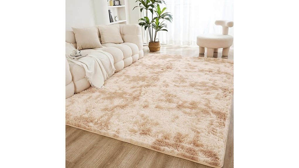 beige non slip shag rug