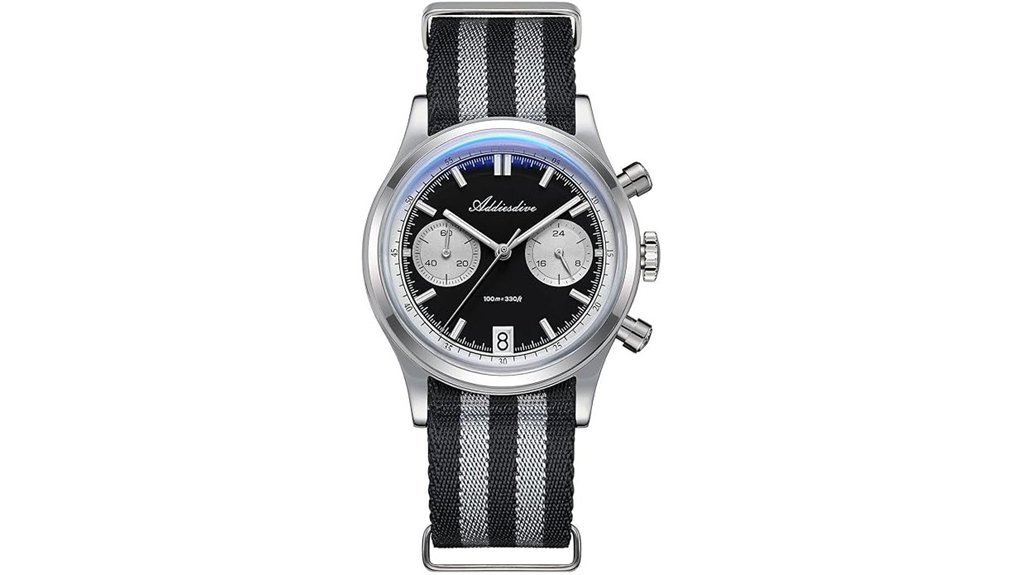 black 38mm quartz chronograph
