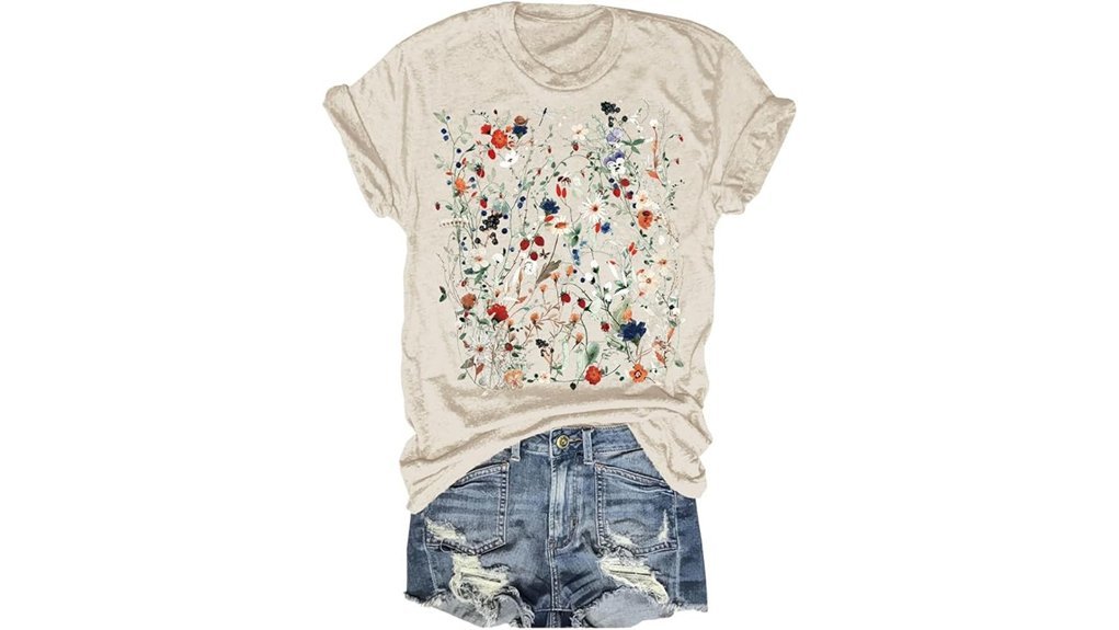 bohemian floral graphic tee