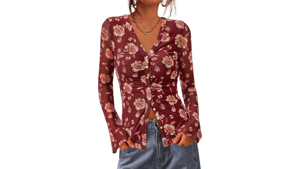 boho v neck ruched blouse