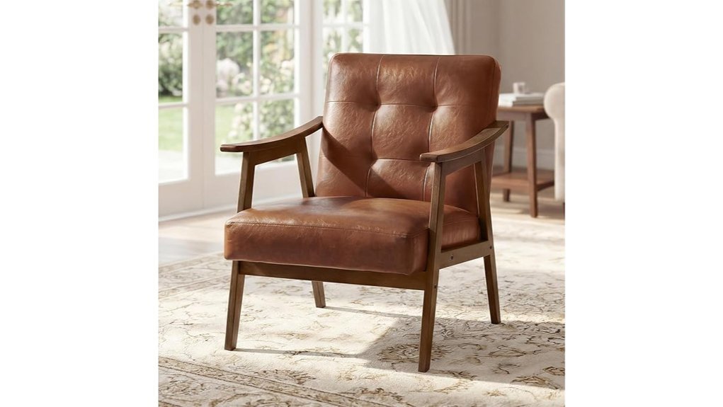 brown tufted accent chair