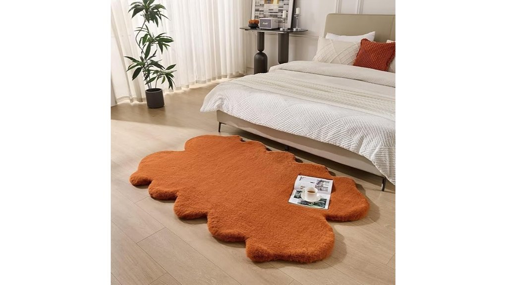 burnt orange faux fur rug