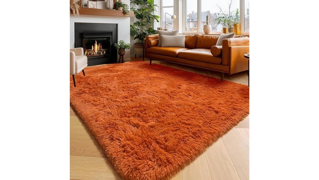 burnt orange shag rug