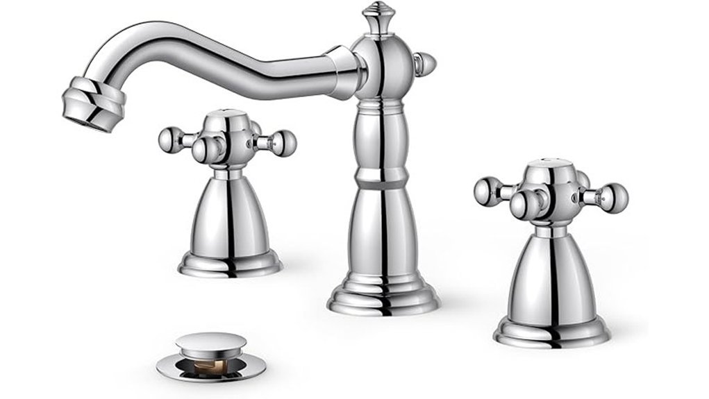 chrome 3 hole faucet set