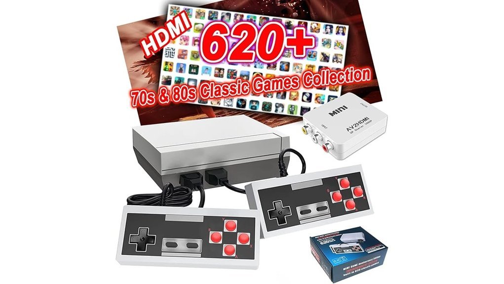 classic console with games