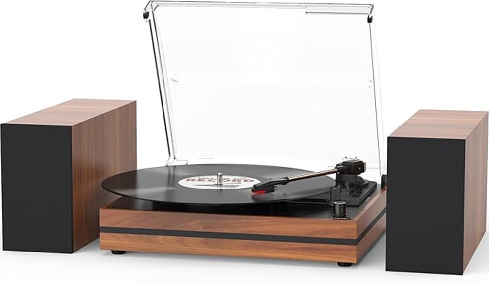 classic turntable with speakers