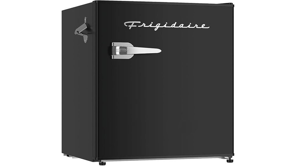 compact black retro fridge
