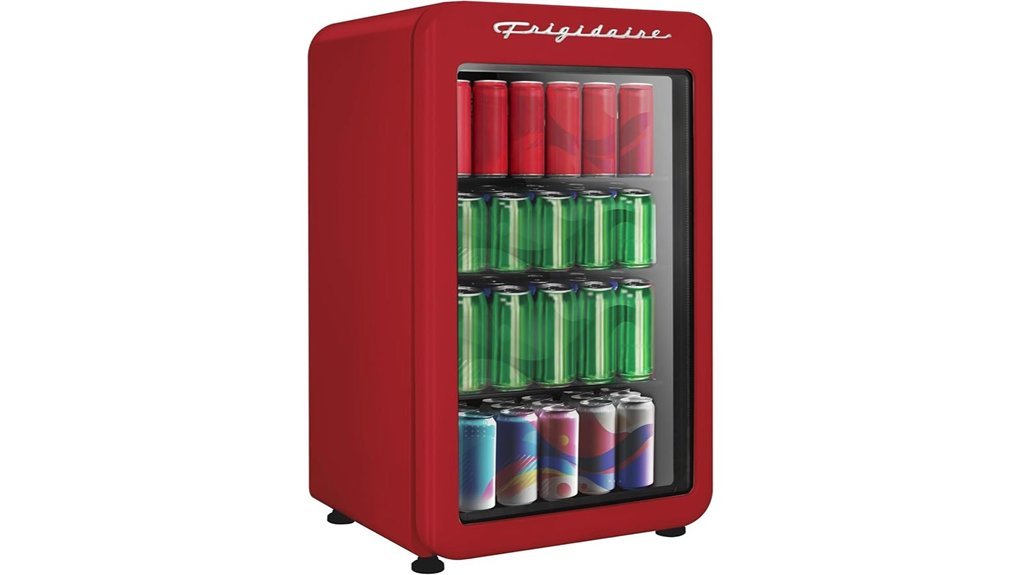 compact retro glass refrigerator