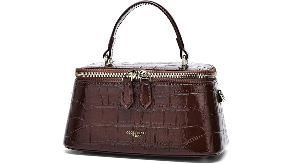 crocodile embossed crossbody shoulder bag
