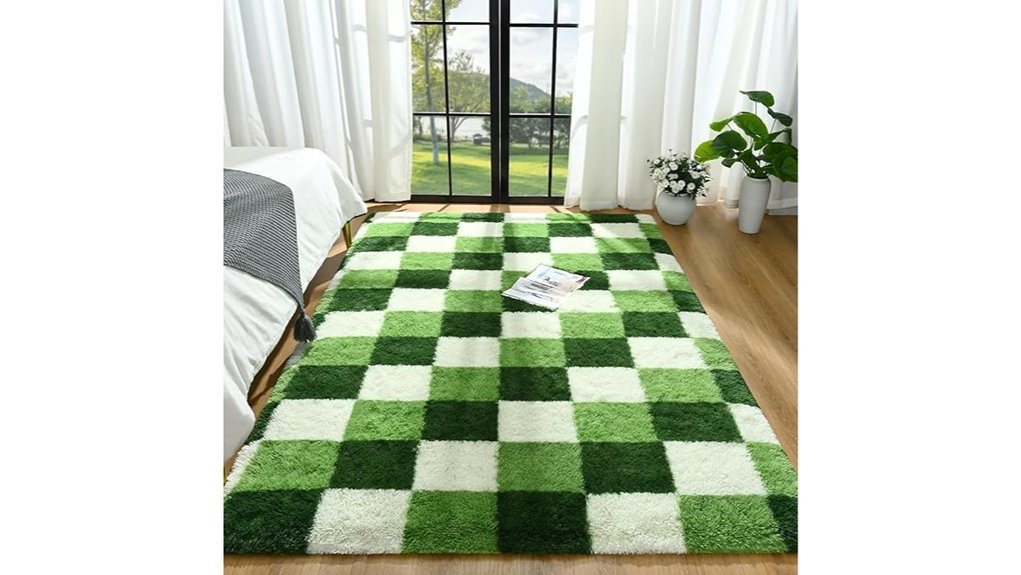 deep green shag rug