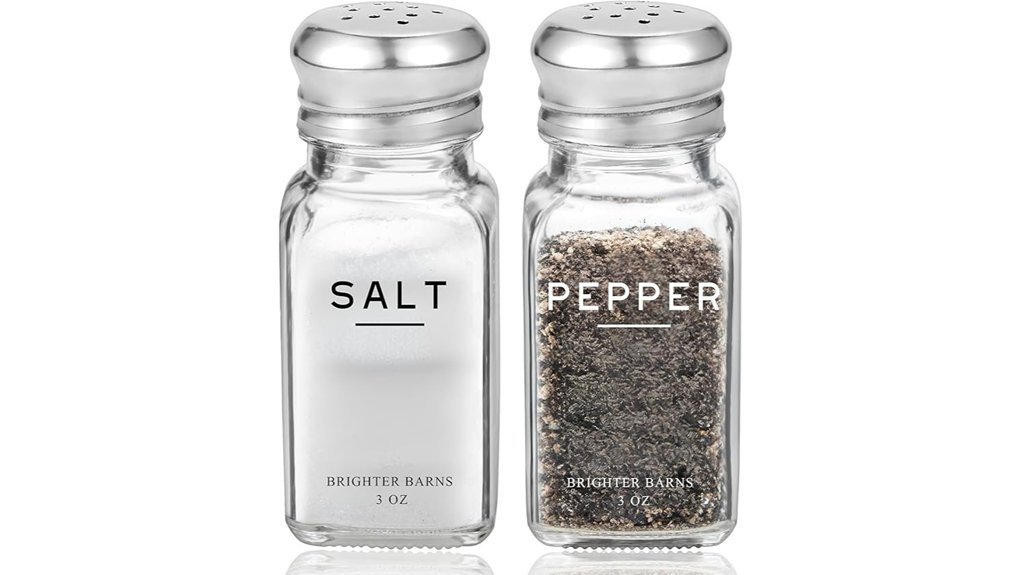 elegant glass seasoning set