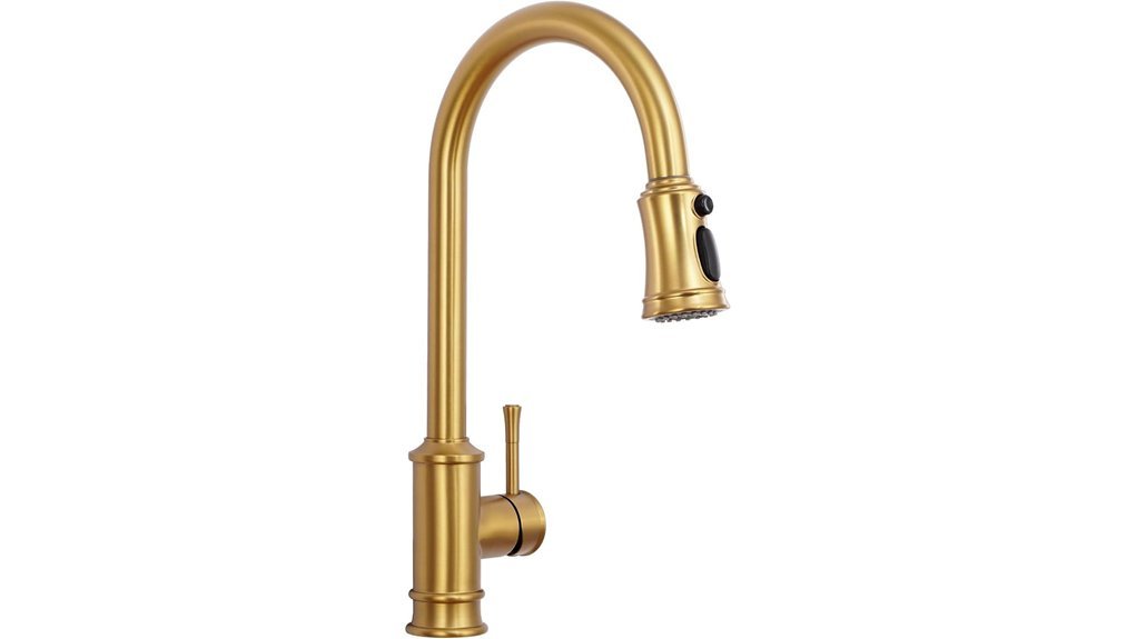 elegant gold kitchen faucet
