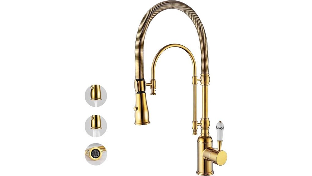 elegant gold kitchen faucet