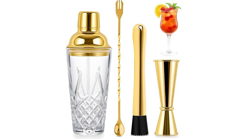 elegant gold shaker set