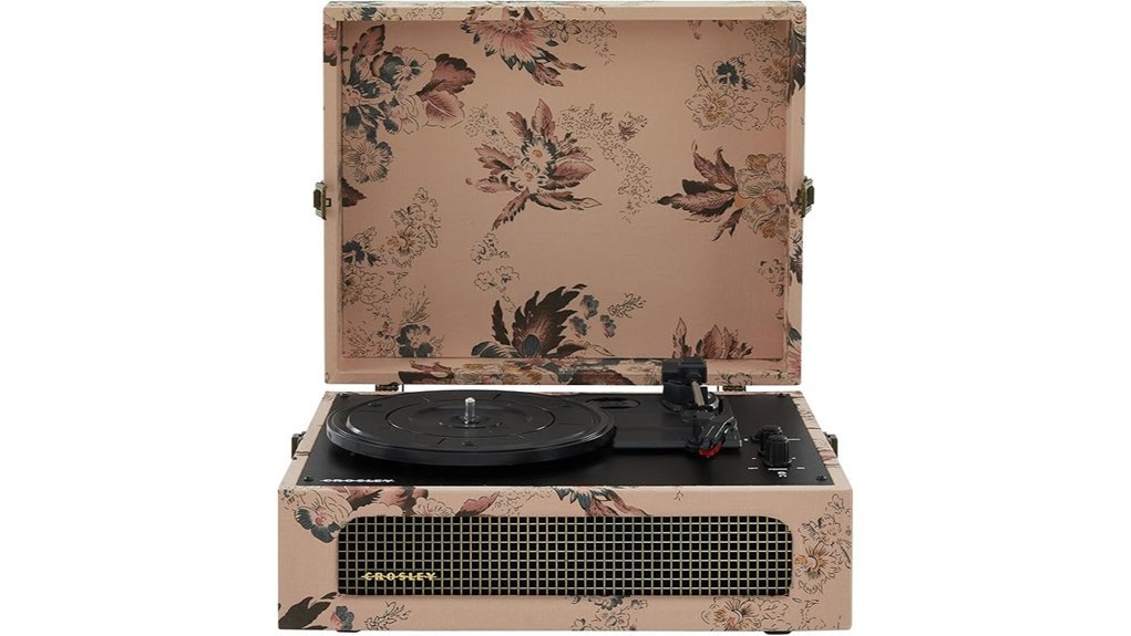 floral bluetooth record player
