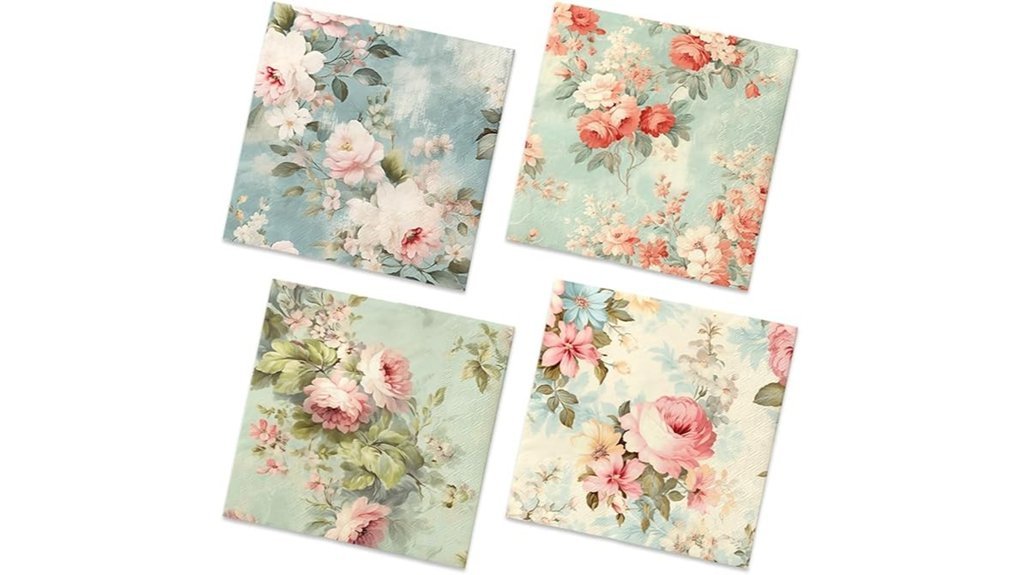 floral napkins for parties