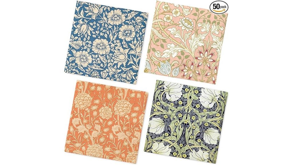 floral paper napkins pack