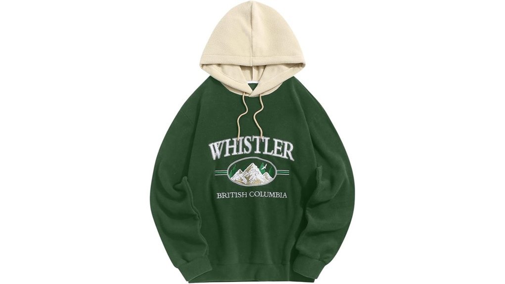 graphic embroidered fleece hoodie