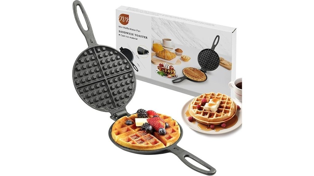 hinged cast iron waffle maker