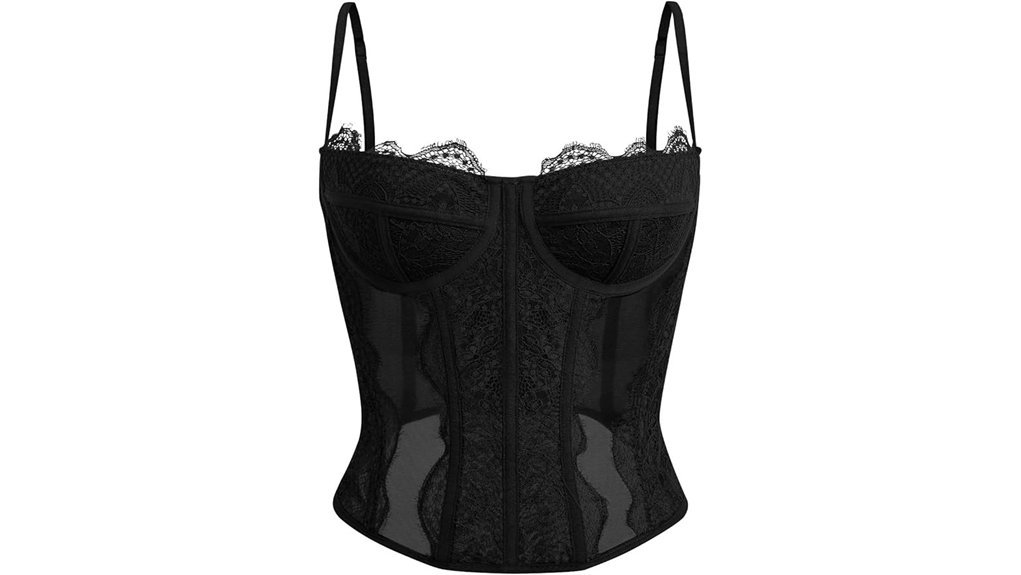 lace mesh corset top