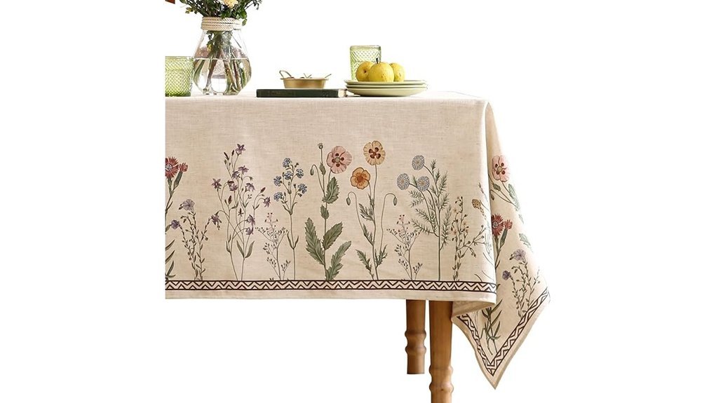 linen floral tablecloth design