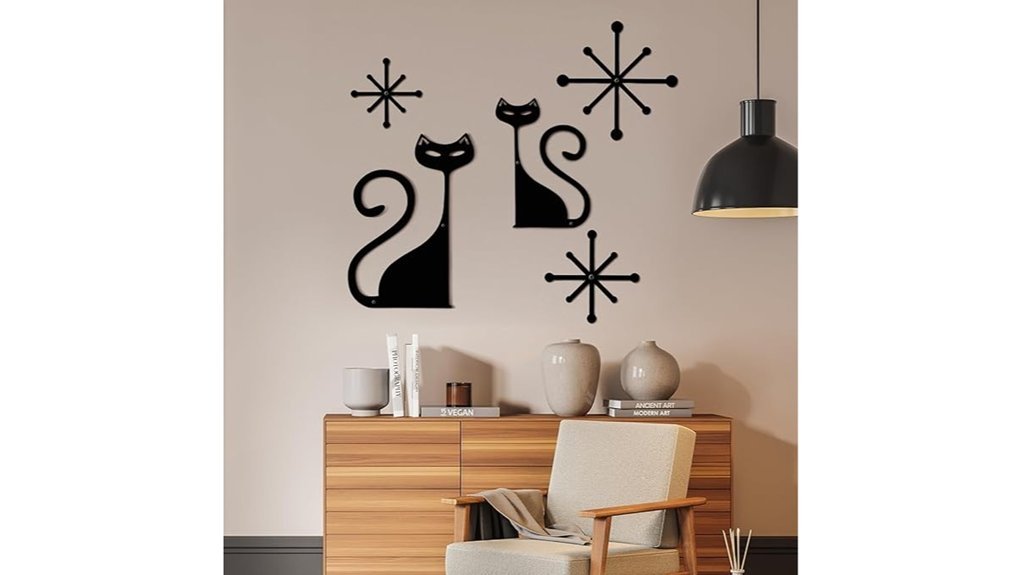 mid century cat wall art