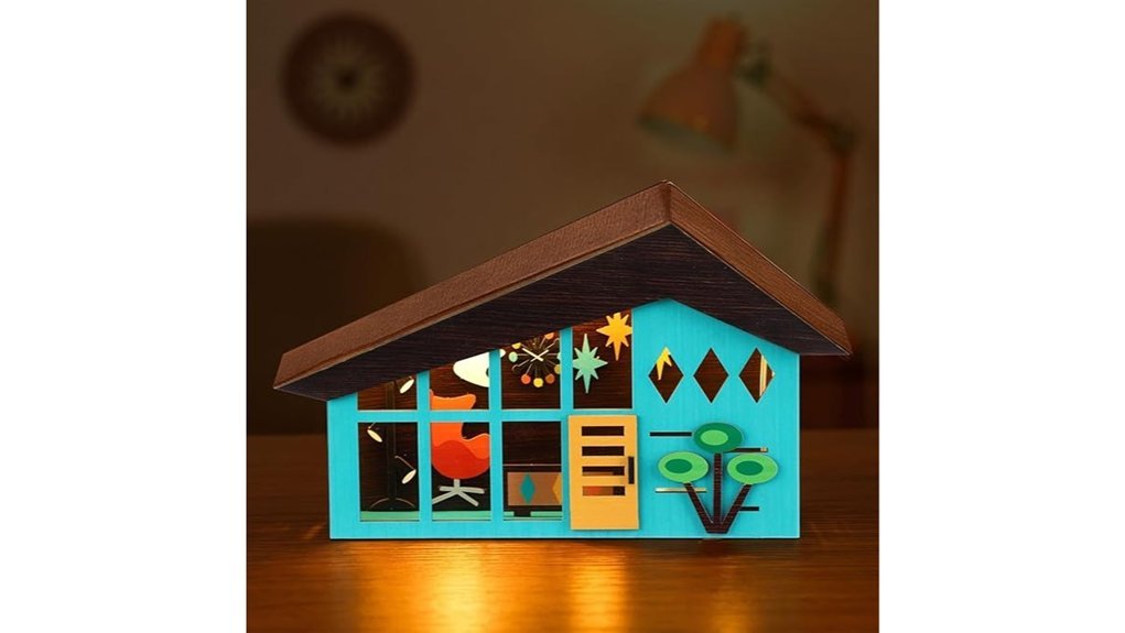 mid century lighted house decor