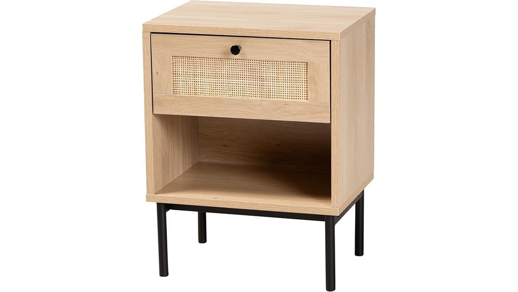 mid century rattan end table