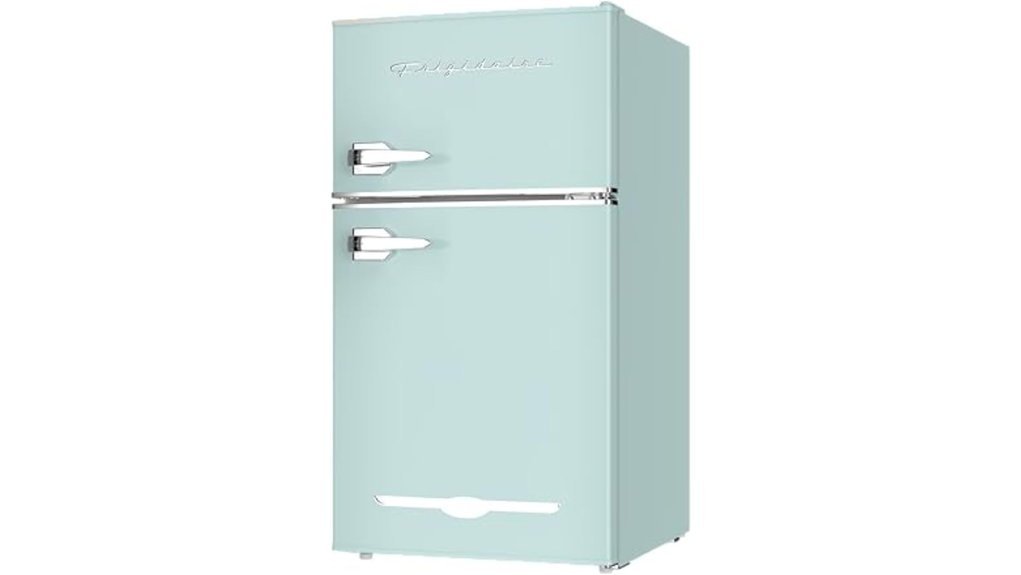 mint green retro fridge