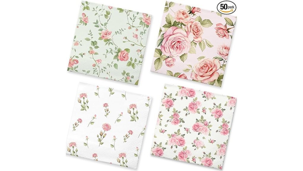 pink floral decoupage napkins