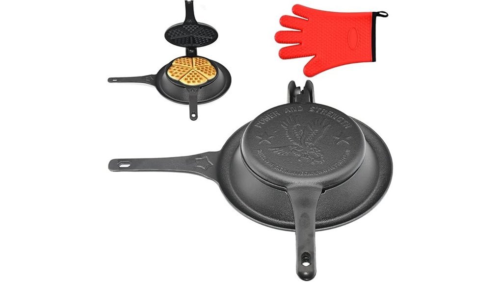 pre seasoned cast iron waffle