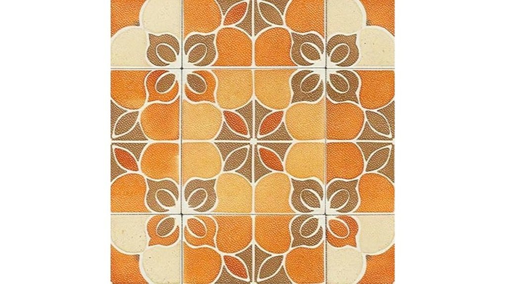 retro floral peel tiles