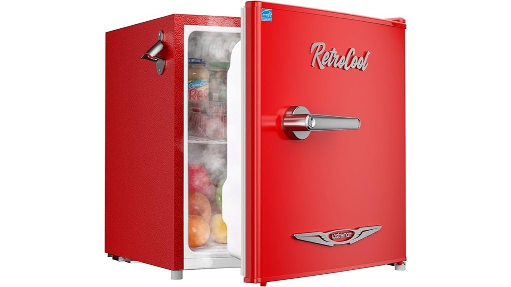 retro mini fridge red