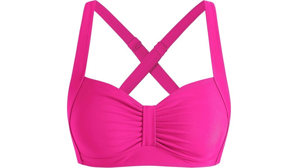ruched padded cross back
