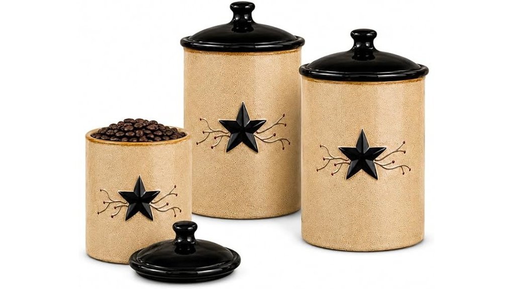 rustic stoneware canister set
