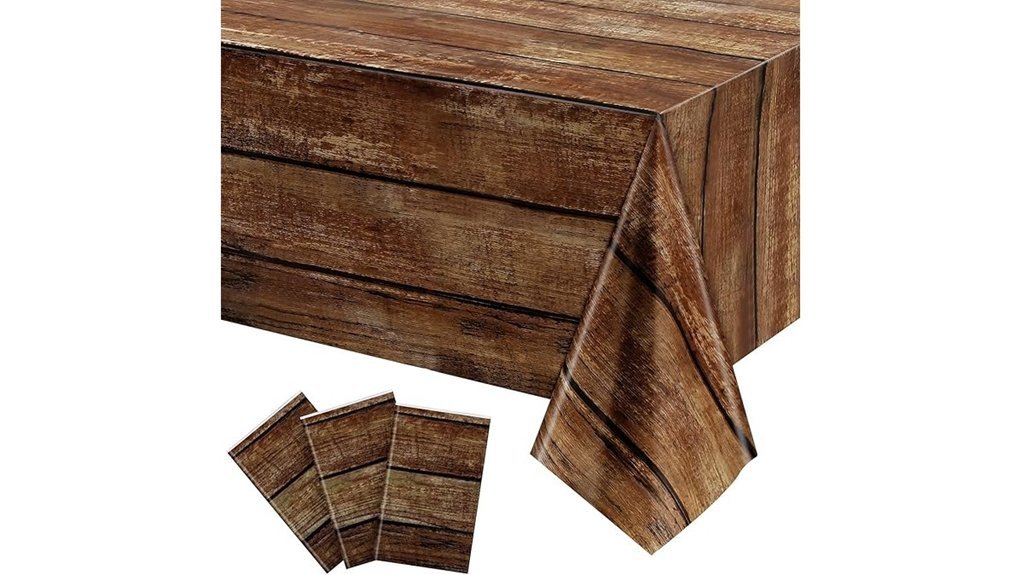 rustic wood grain tablecloths