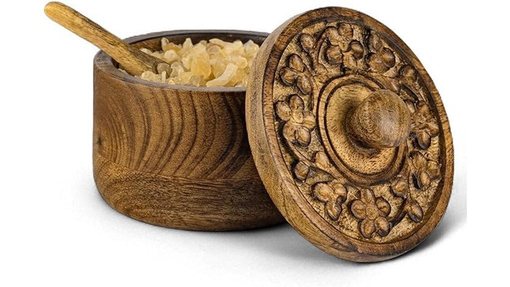 rustic wooden salt box