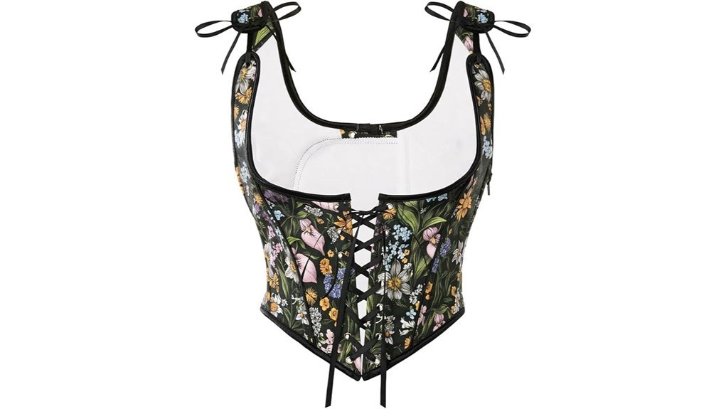 scarlet floral underbust corset
