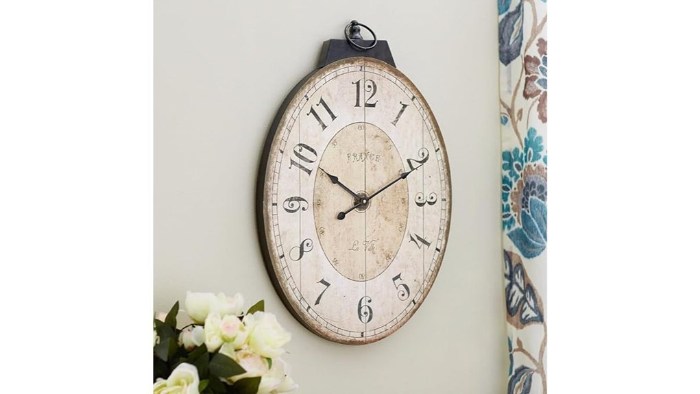 silent oval wall clock