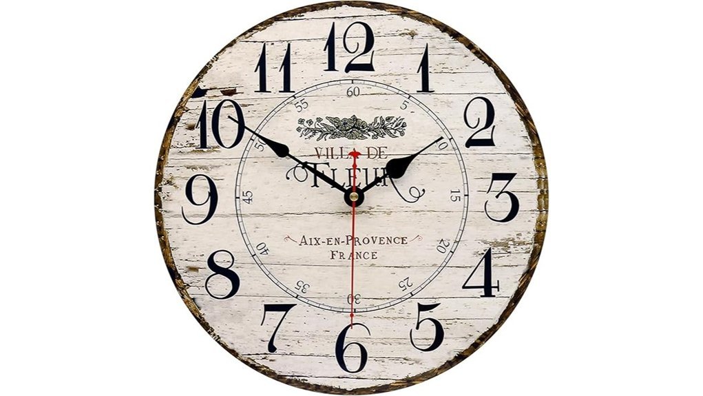 silent vintage wooden clock