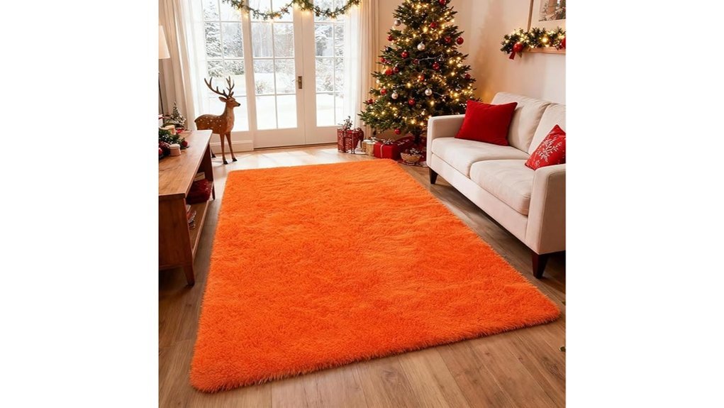 soft plush orange rug