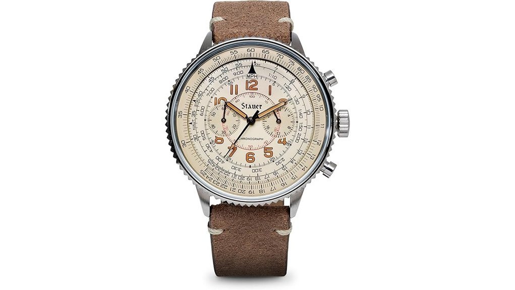 stylish leather chronograph watch