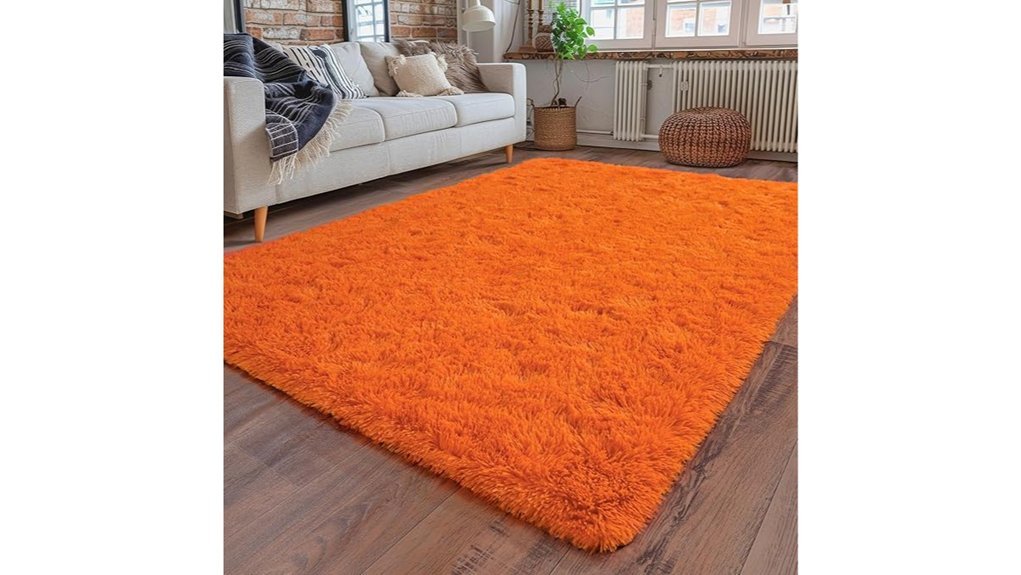 super fluffy orange rug