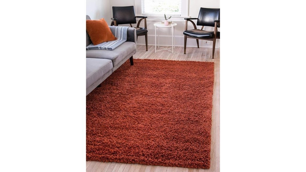 terracotta shag area rug