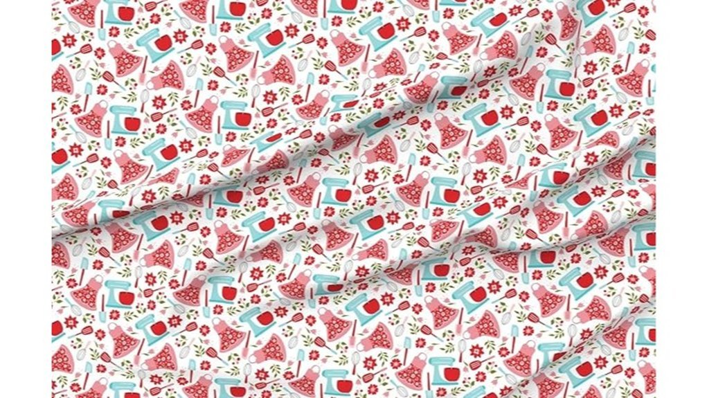 vintage baking themed cotton fabric