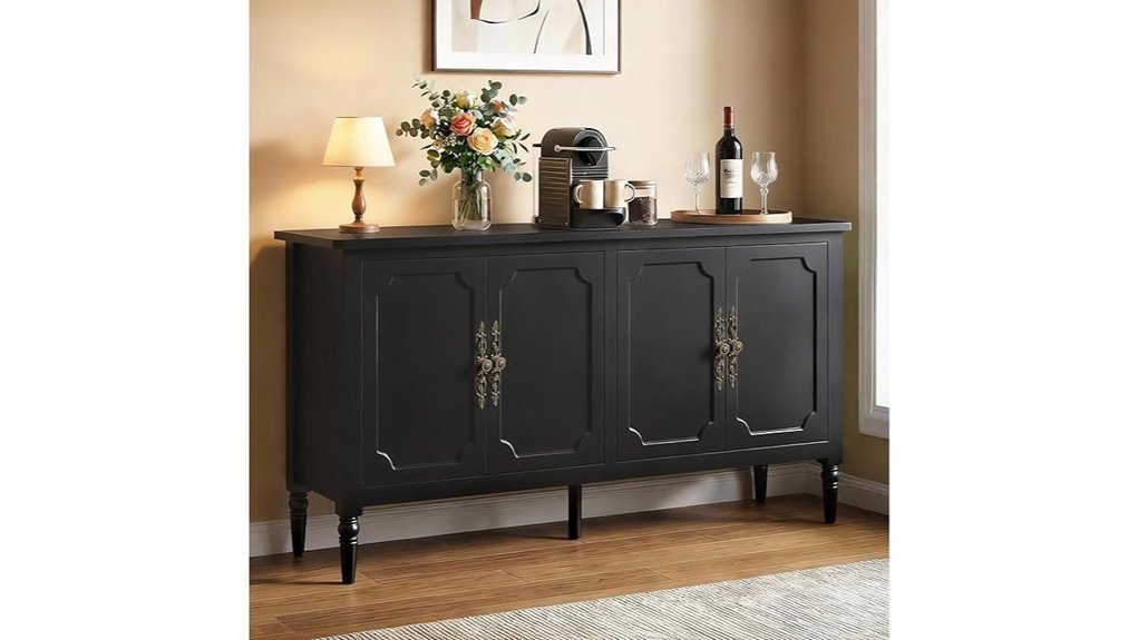 vintage black buffet cabinet