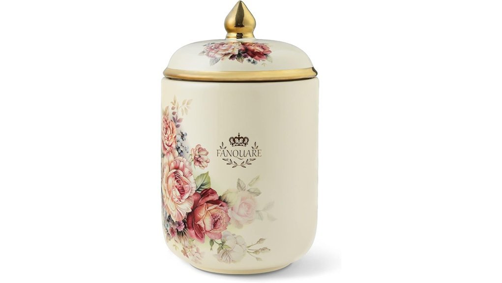 vintage floral tea canister