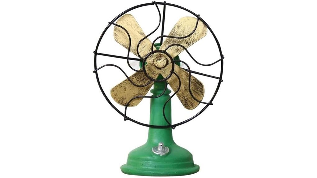 vintage green table fan