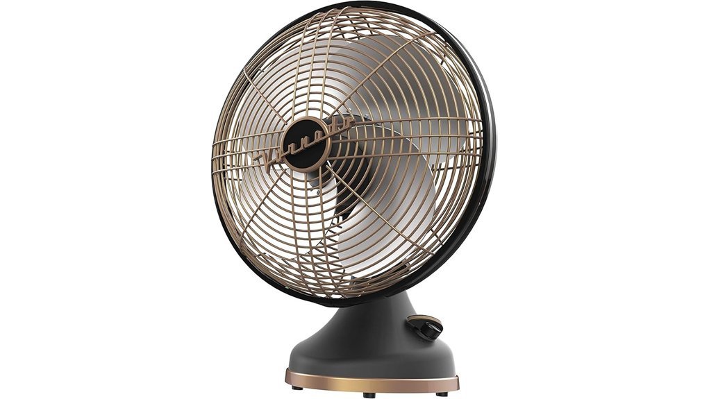 vintage oscillating gunmetal fan